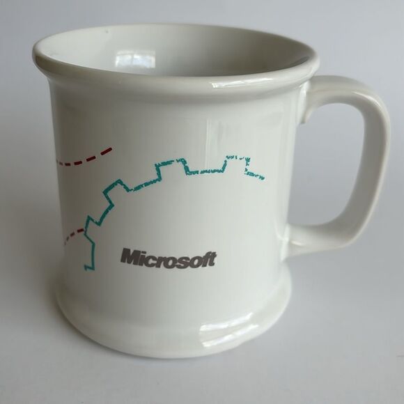 Microsoft Works Coffee Mug White The Galaxy VIP Collection Computer Advertising - Picture 5 of 9